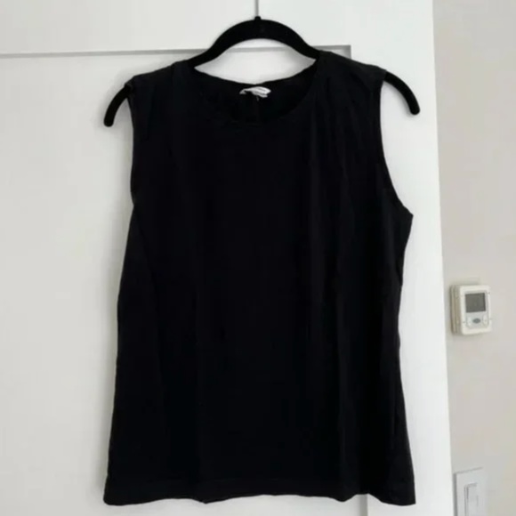 Black Crewneck Cotton Club Monaco Sleeveless Tank Top [Medium] - Picture 1 of 3